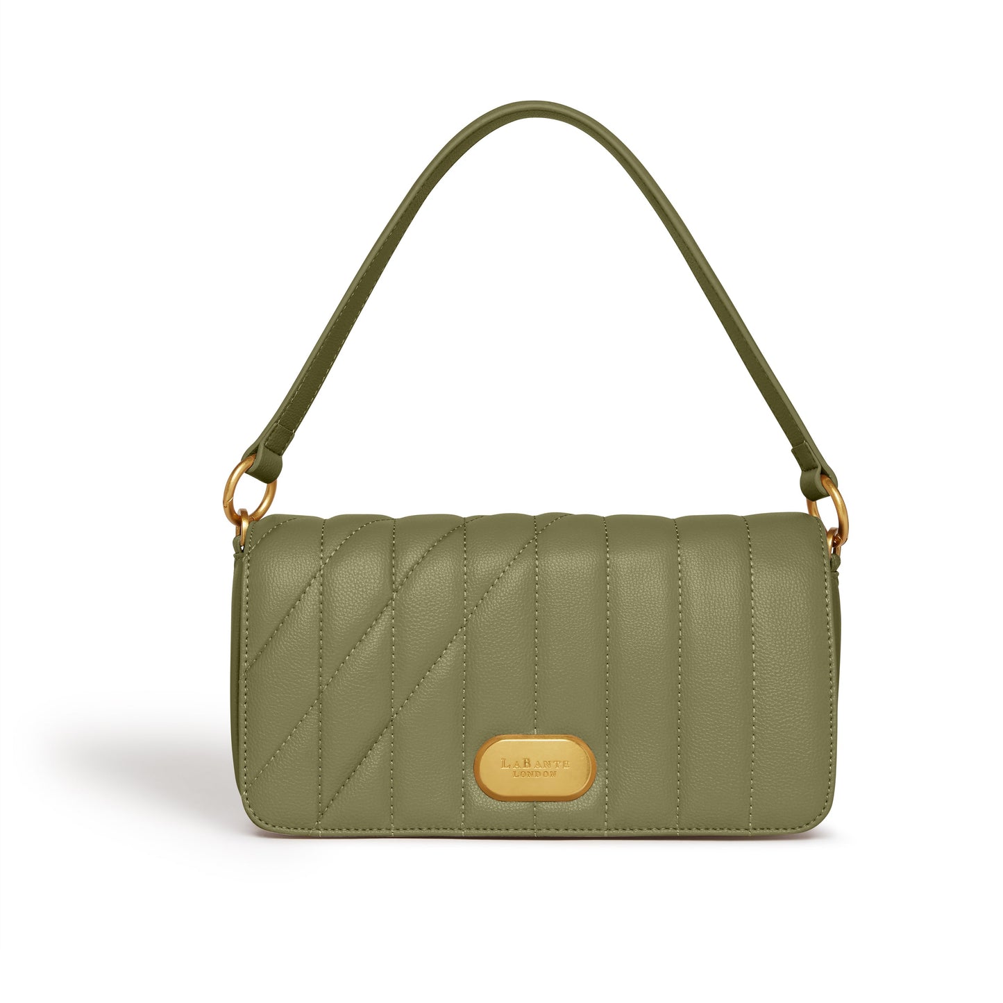 Moss Green Baguette Bag | Vegan Leather-2