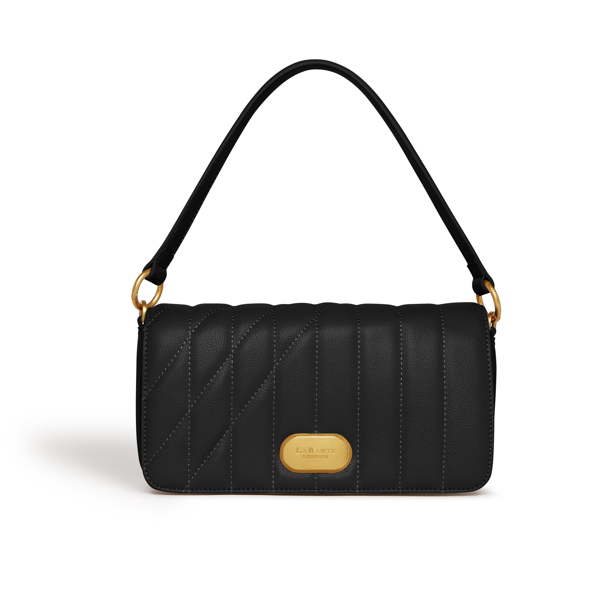 Black Baguette Bag | Vegan Leather-2