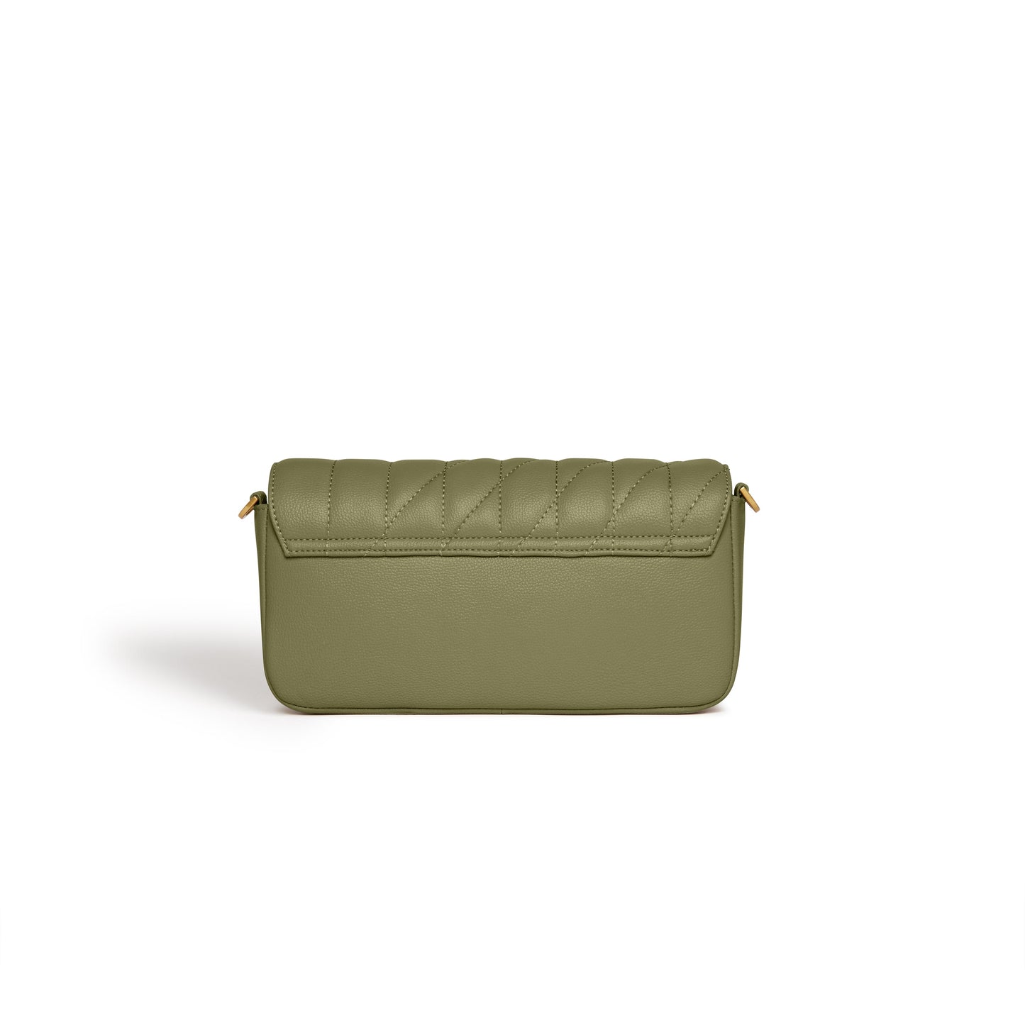 Moss Green Baguette Bag | Vegan Leather-3