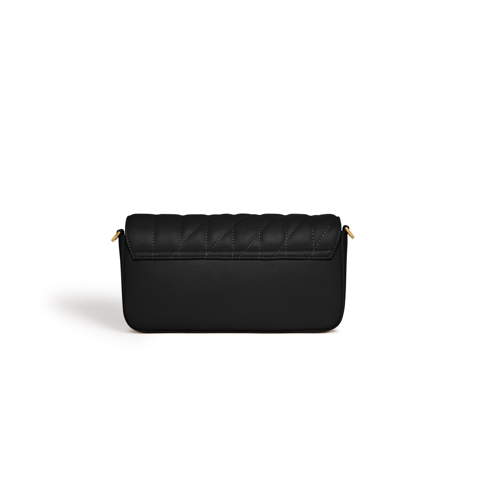 Black Baguette Bag | Vegan Leather-3
