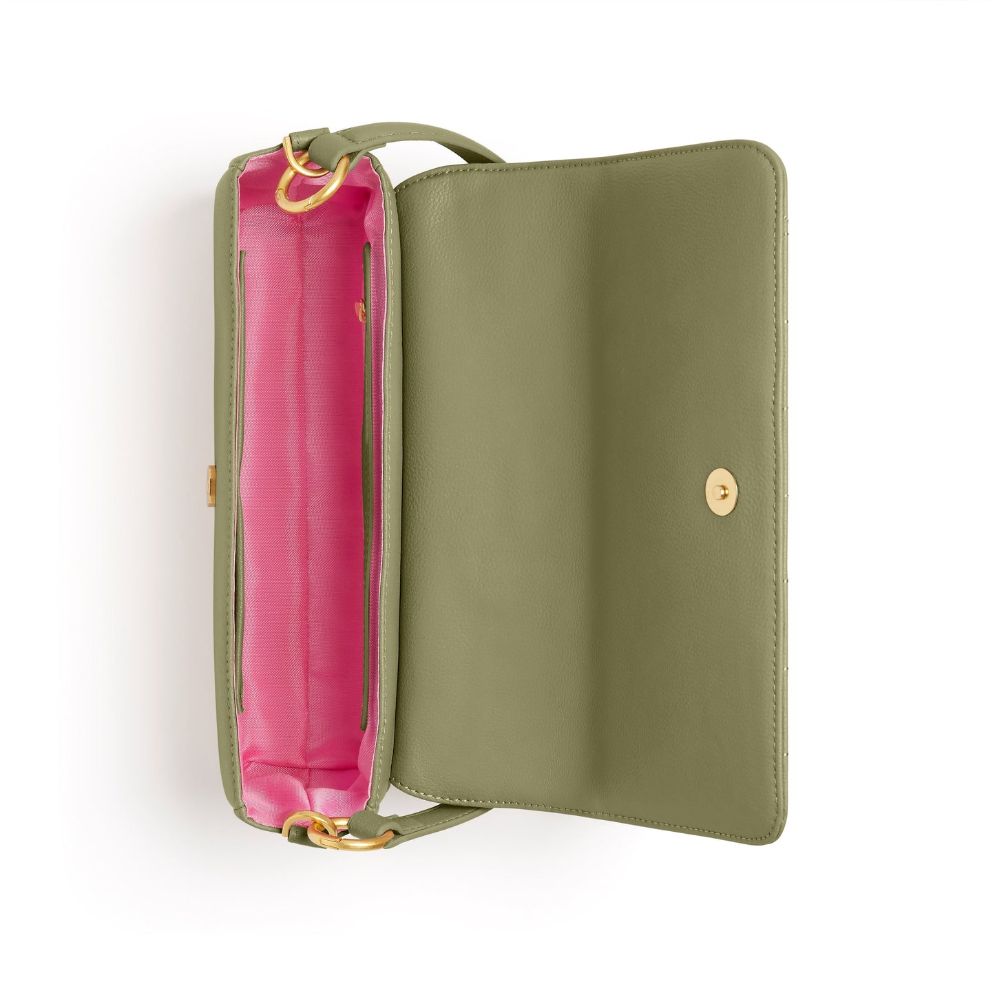 Moss Green Baguette Bag | Vegan Leather-4