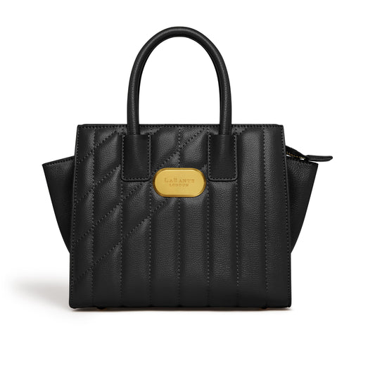 Black Demi Tote Bag | Vegan Leather-0