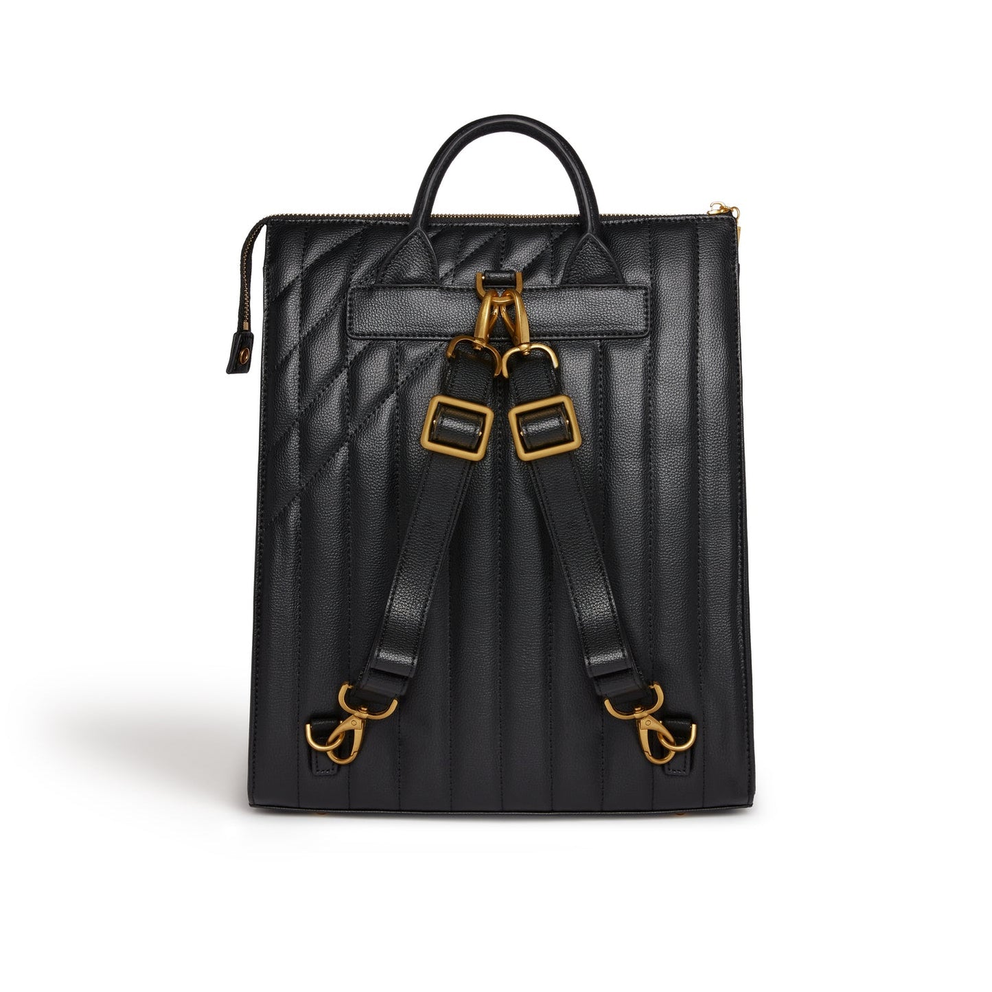 Black Laptop Backpack Bag | Vegan Leather-3