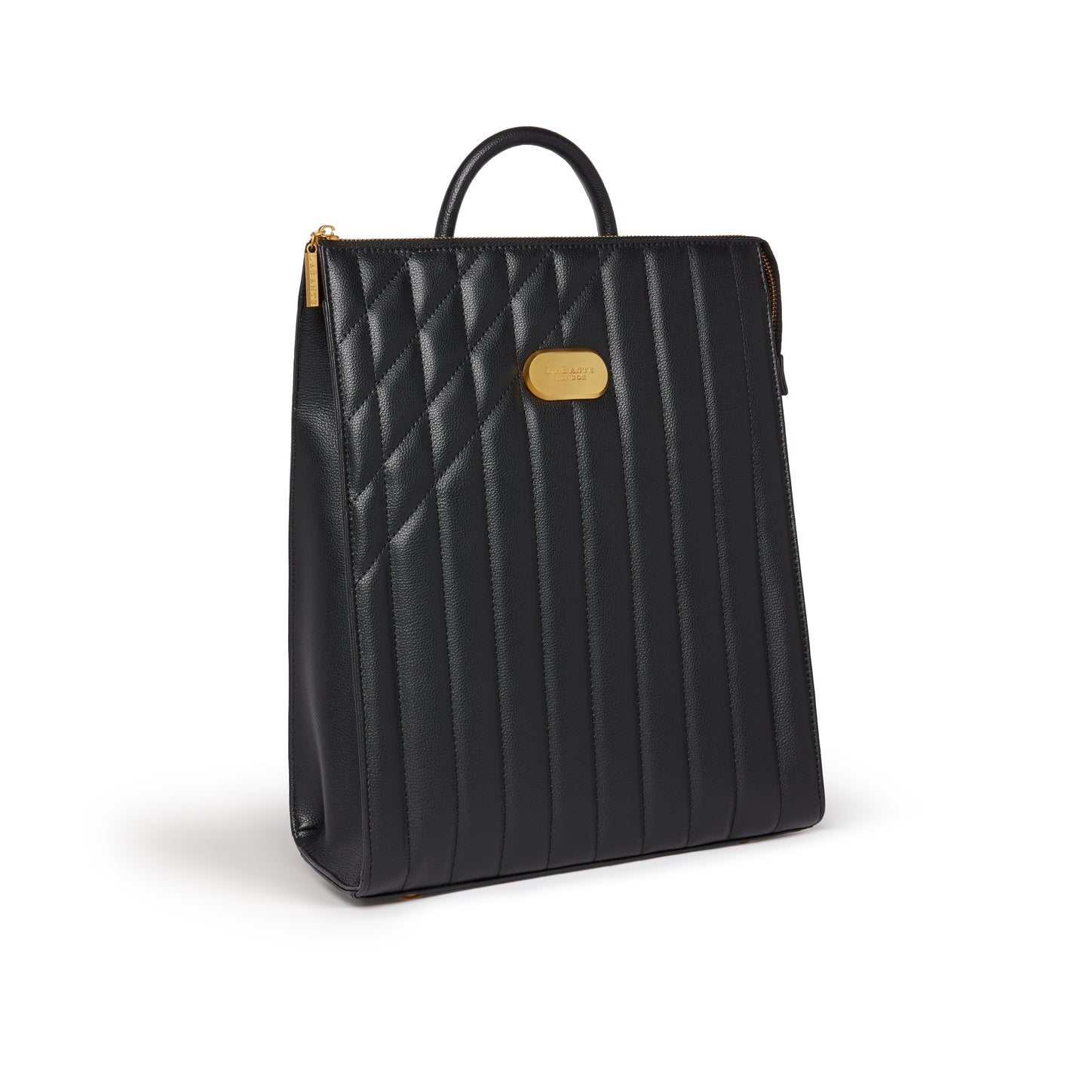 Black Laptop Backpack Bag | Vegan Leather-4