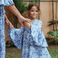 Twinning Set - Block Printed Dress - Blue Floral-5