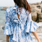 Twinning Set - Block Printed Dress - Blue Floral-3