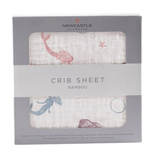 Mermaids Bamboo Muslin Crib Sheet Newcastle Classics