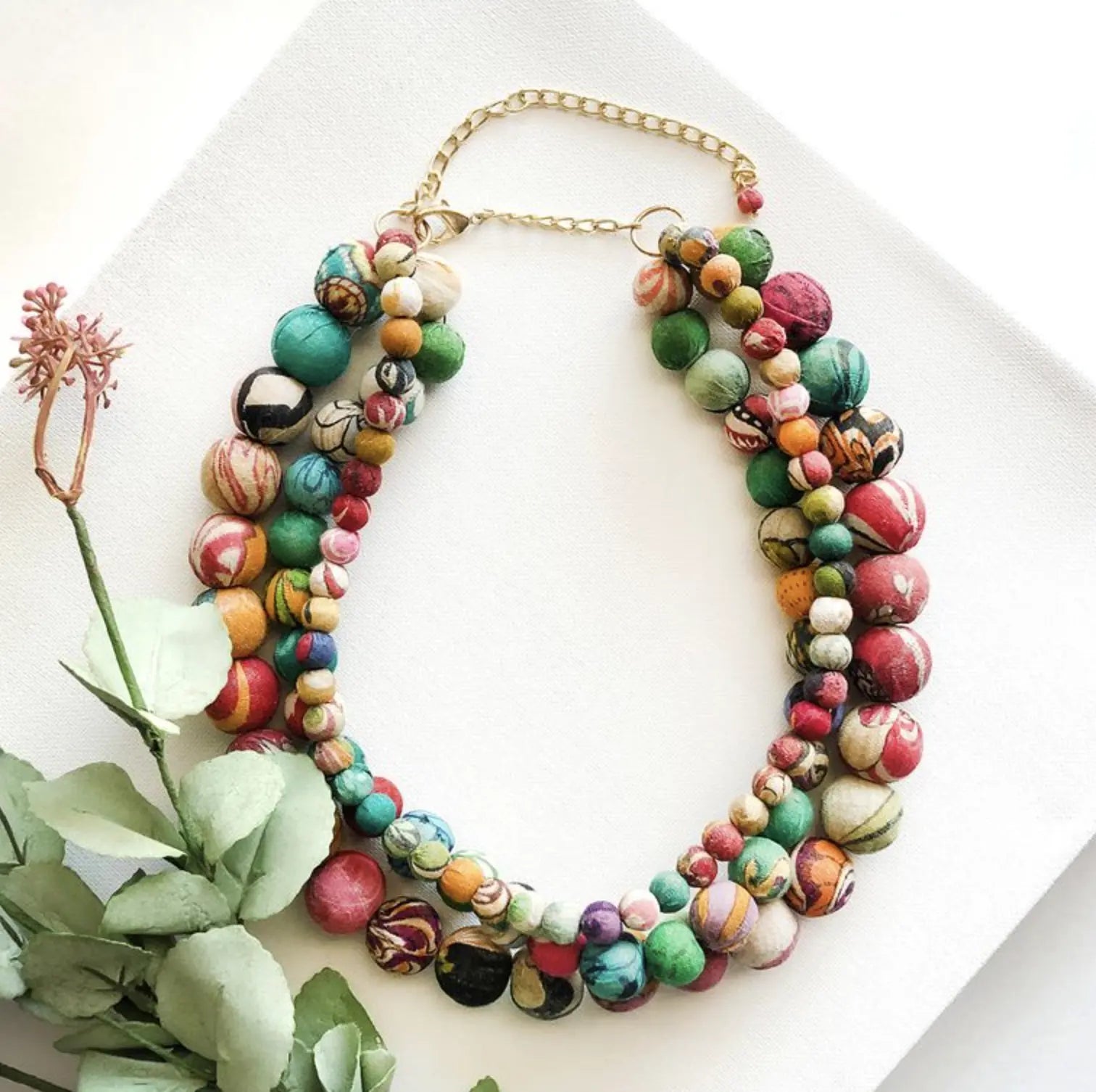 Necklace | Artisan Kantha Jewelry Calypso Sumiye Co