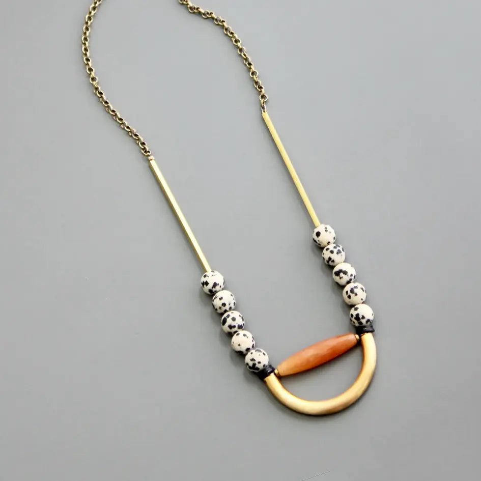 Necklace | Dalmatian Jasper + Jade David Aubrey Jewelry