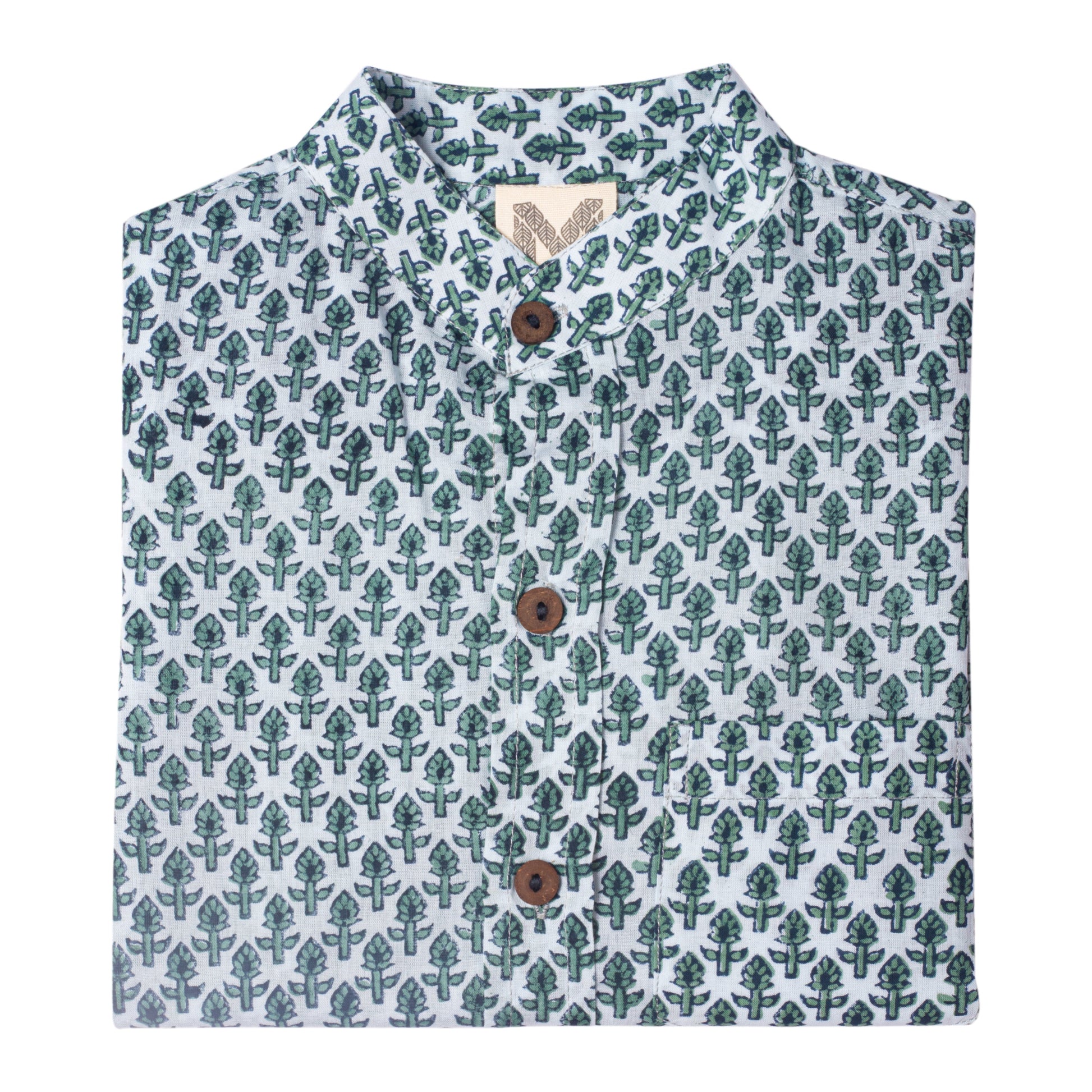 Boys Collarless Shirts | Button Down Short Sleeve-10