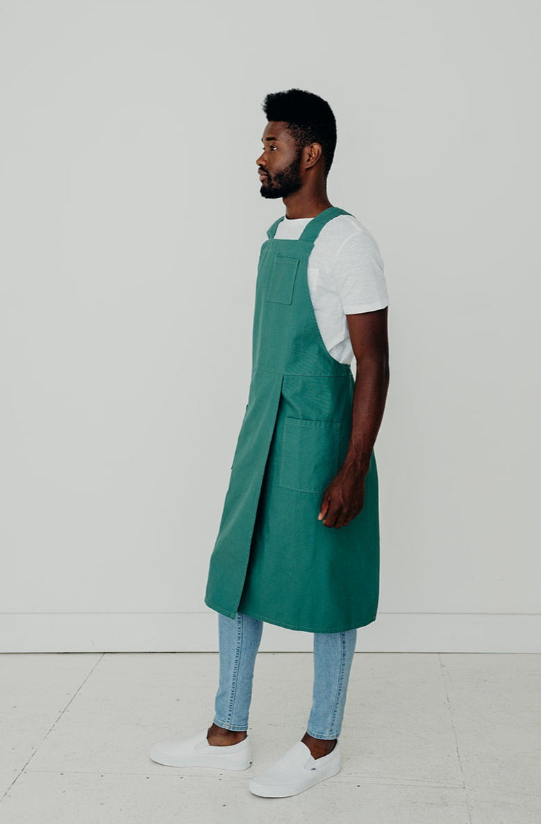 Split Leg Smock Apron Cross Back | Eco Friendly Textiles-9