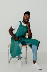 Split Leg Smock Apron Cross Back | Eco Friendly Textiles-5