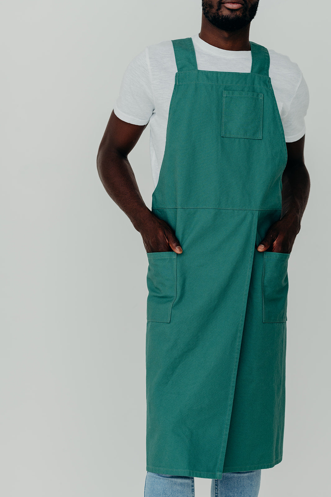 Split Leg Smock Apron Cross Back | Eco Friendly Textiles-4