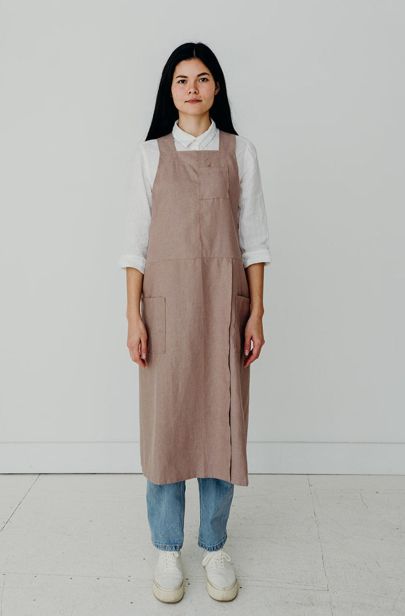 Split Leg Smock Apron Cross Back | Eco Friendly Textiles-0