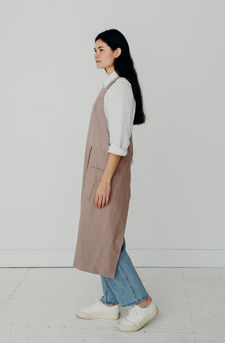 Split Leg Smock Apron Cross Back | Eco Friendly Textiles-3