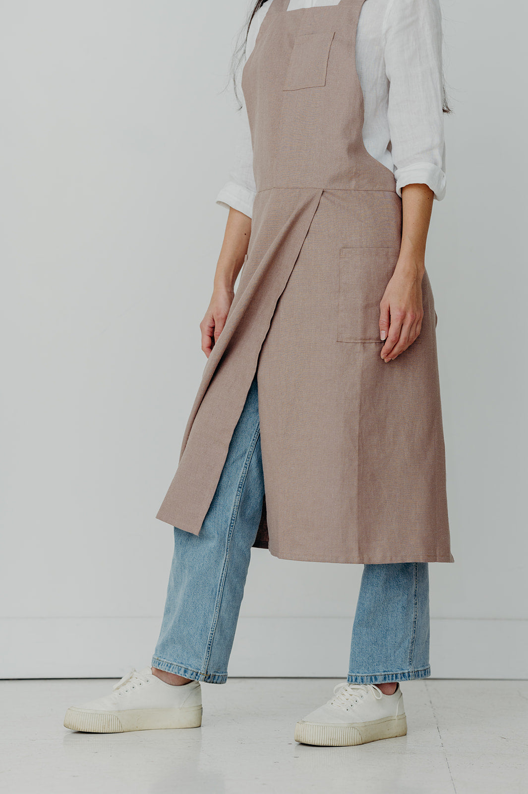 Split Leg Smock Apron Cross Back | Eco Friendly Textiles-2