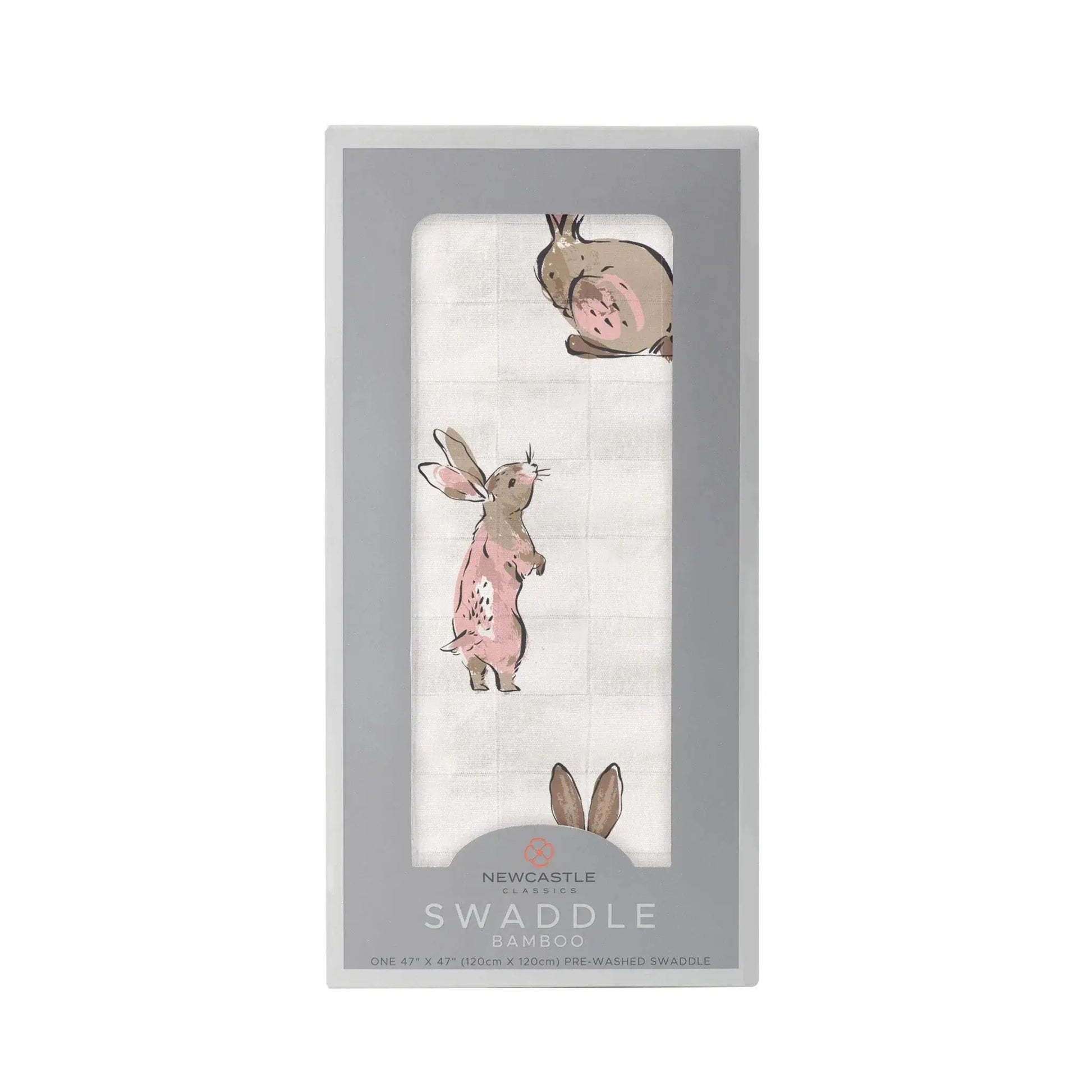 Powder Pink Bunnies Swaddle Newcastle Classics