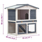 Rabbit Hutch/Small Pet House | Solid Pinewood (3-Door) Urban Farm