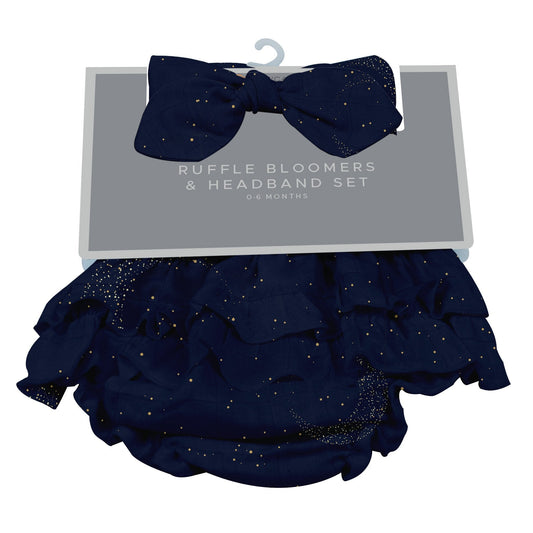 Baby Ruffle Bloomers & Headband Set | Midnight Moon-0