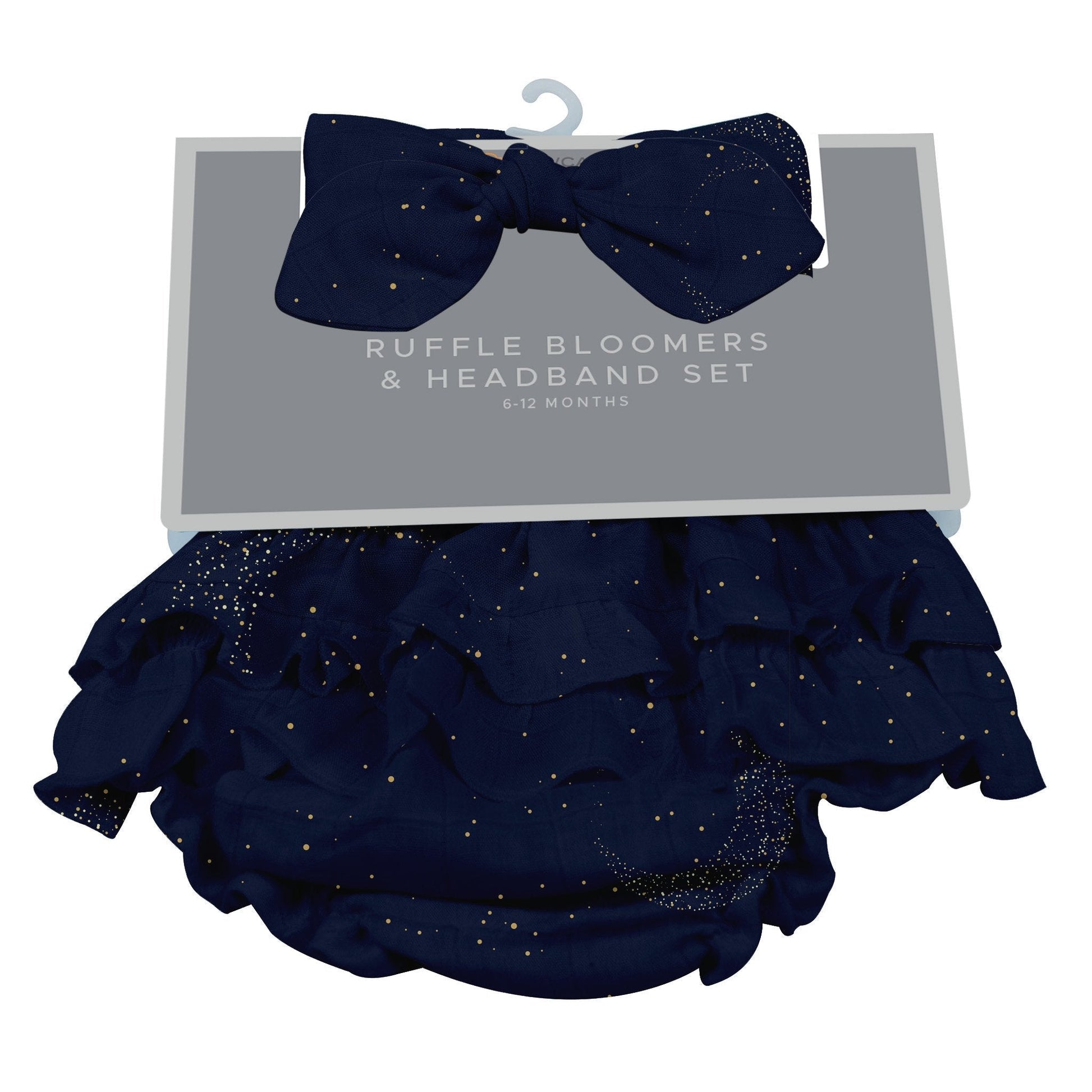 Baby Ruffle Bloomers & Headband Set | Midnight Moon-1