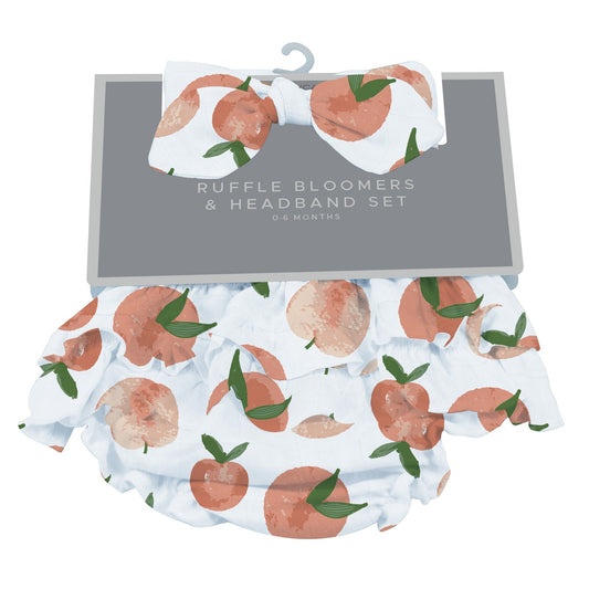 Baby Ruffle Bloomers & Headband Set | Carnelian Peaches -0