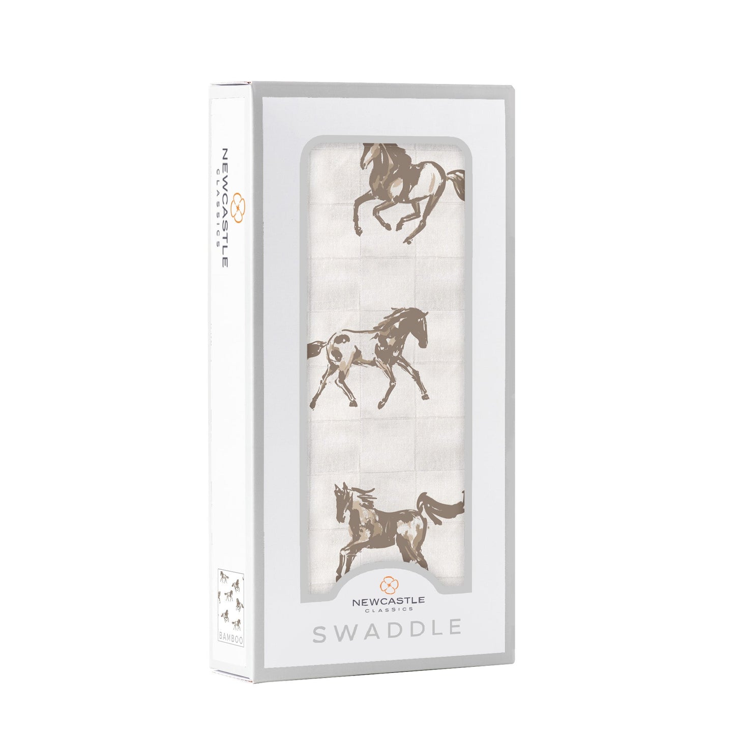 Baby Swaddle | Bamboo Muslin - Galloping Horses -1