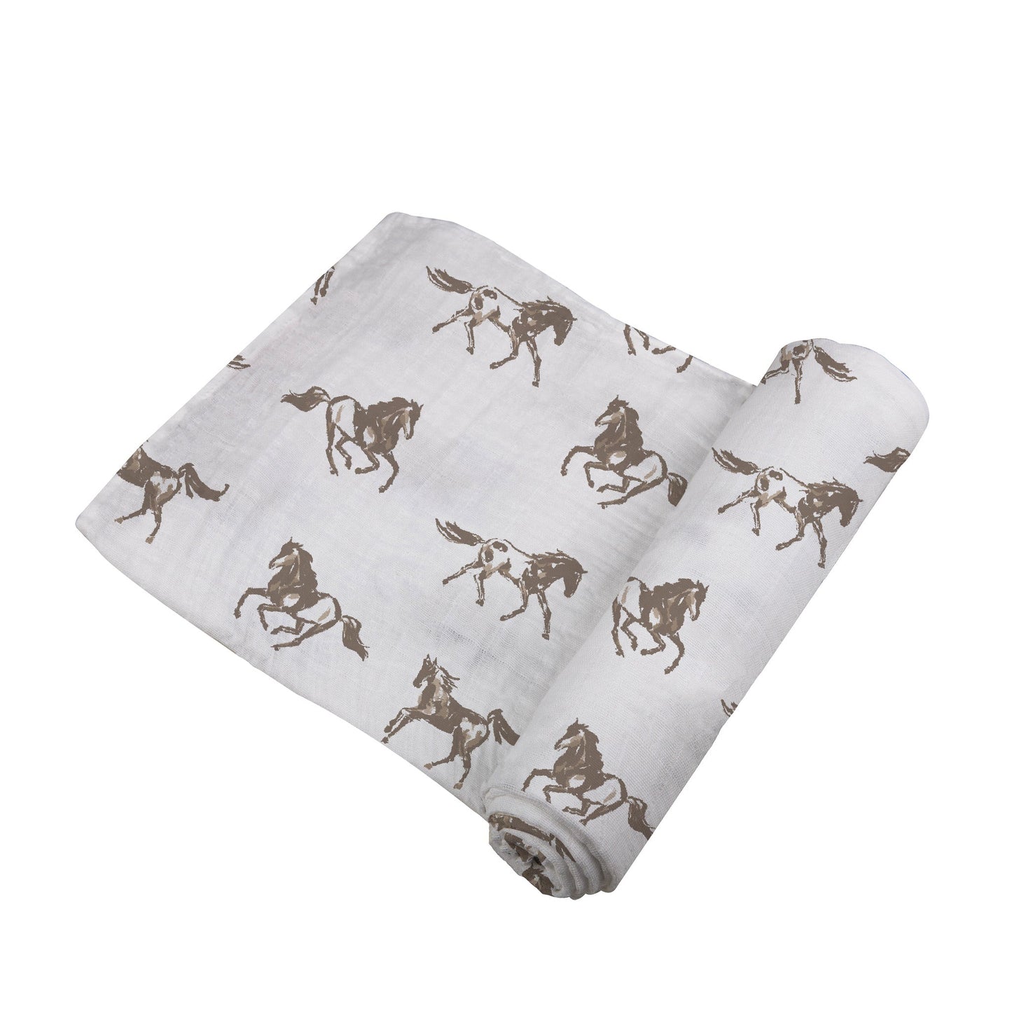 Baby Swaddle | Bamboo Muslin - Galloping Horses -2