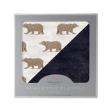 Goodnight Bear and Midnight Moon Bamboo Muslin Newcastle Blanket-0