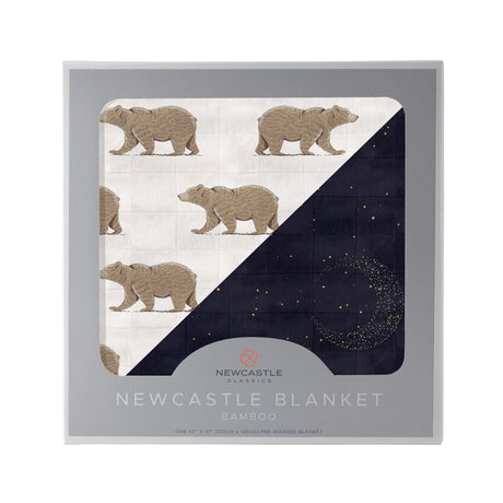 Goodnight Bear and Midnight Moon Bamboo Muslin Newcastle Blanket-0
