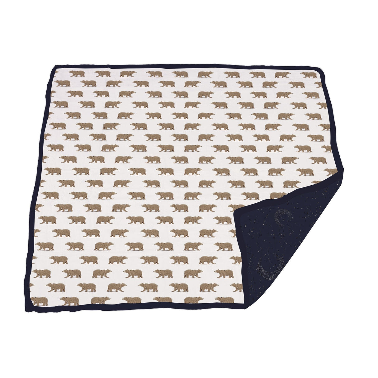 Goodnight Bear and Midnight Moon Bamboo Muslin Newcastle Blanket-3