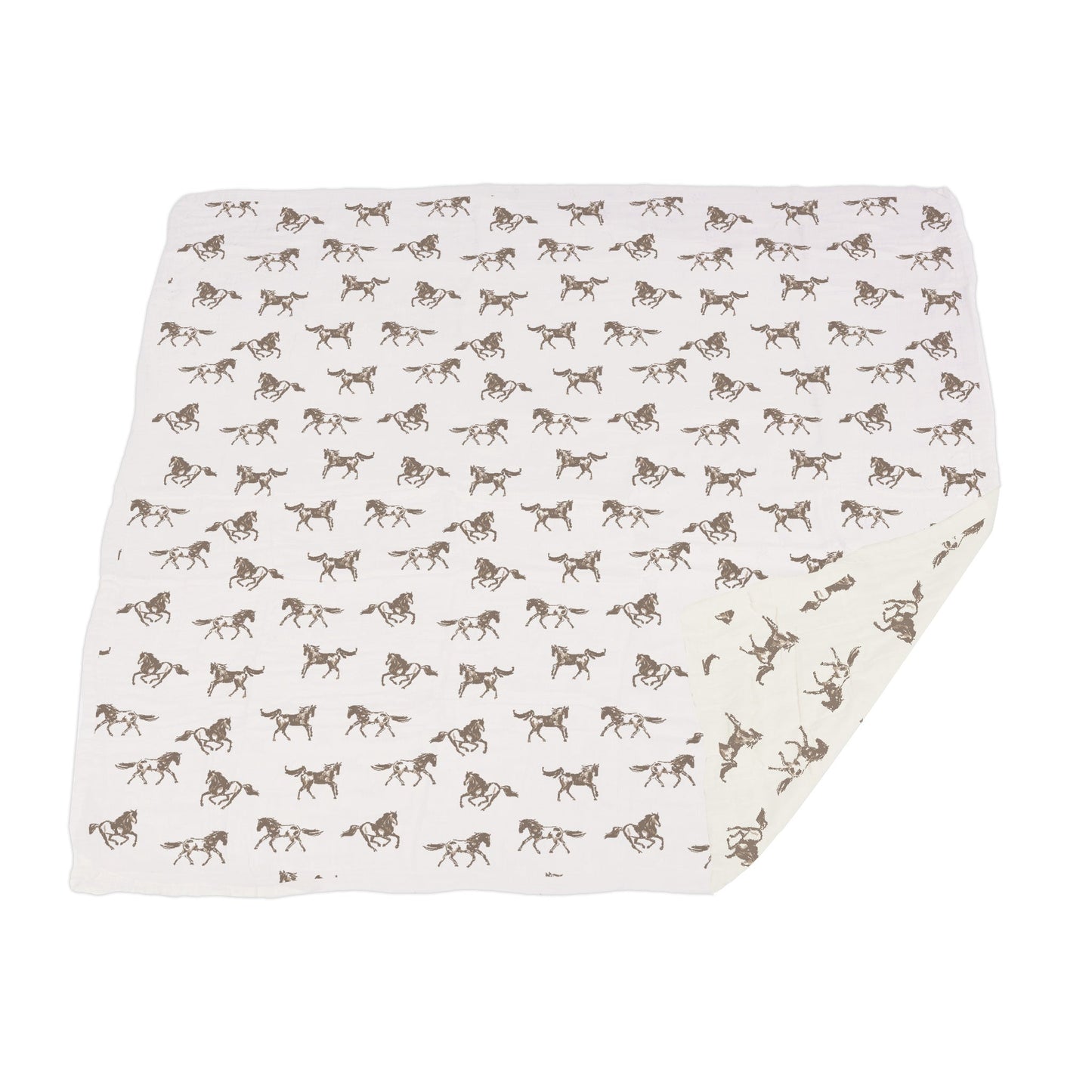 Blanket | Bamboo Muslin -  Galloping Horses -3