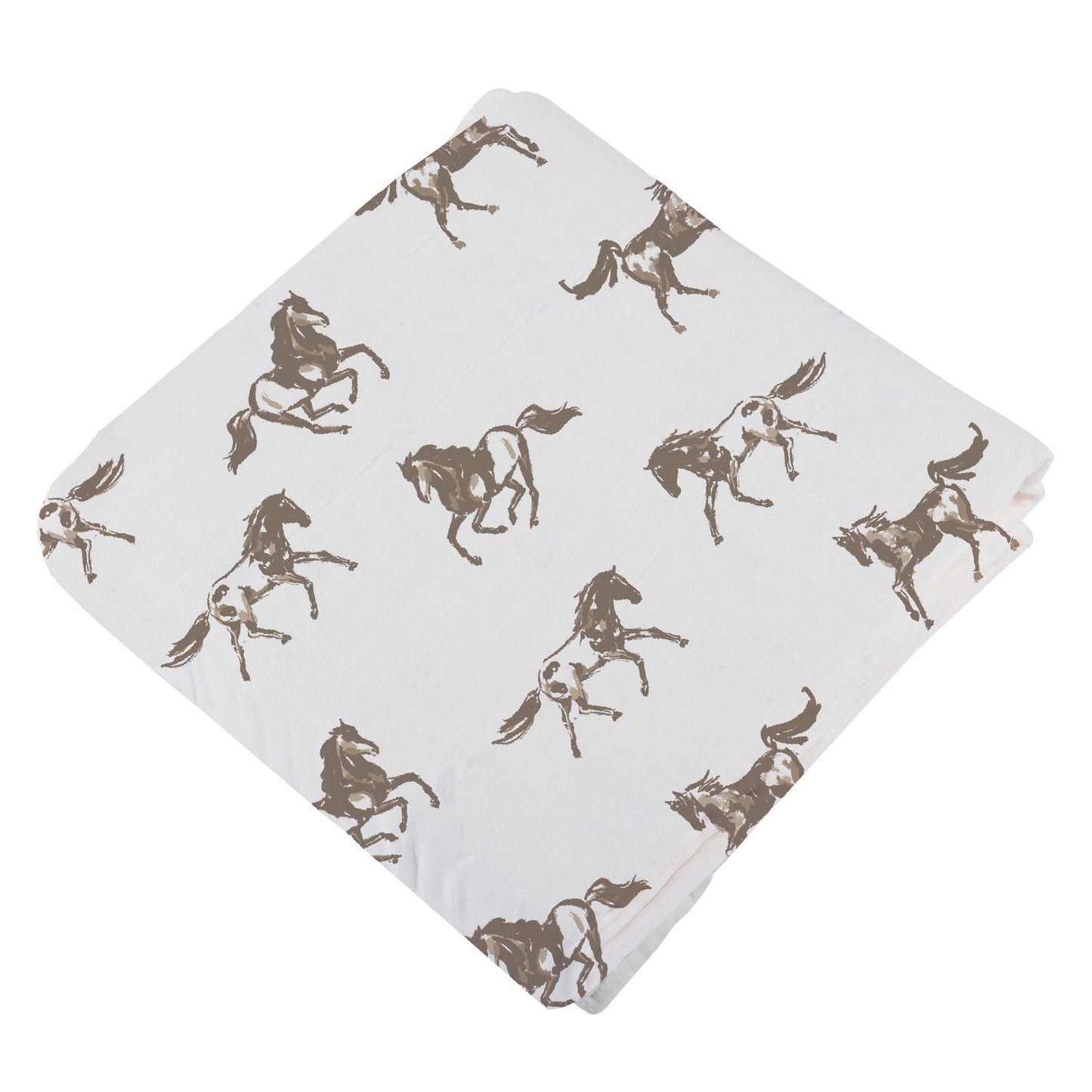 Blanket | Bamboo Muslin -  Galloping Horses -2