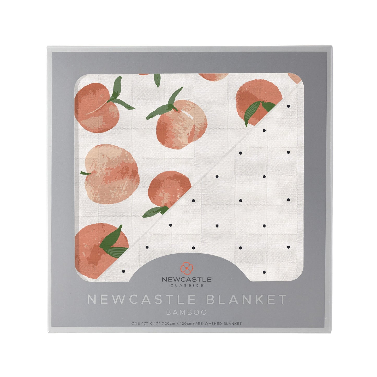 Carnelian Peaches and Black and White Polka Dot Newcastle Blanket-0