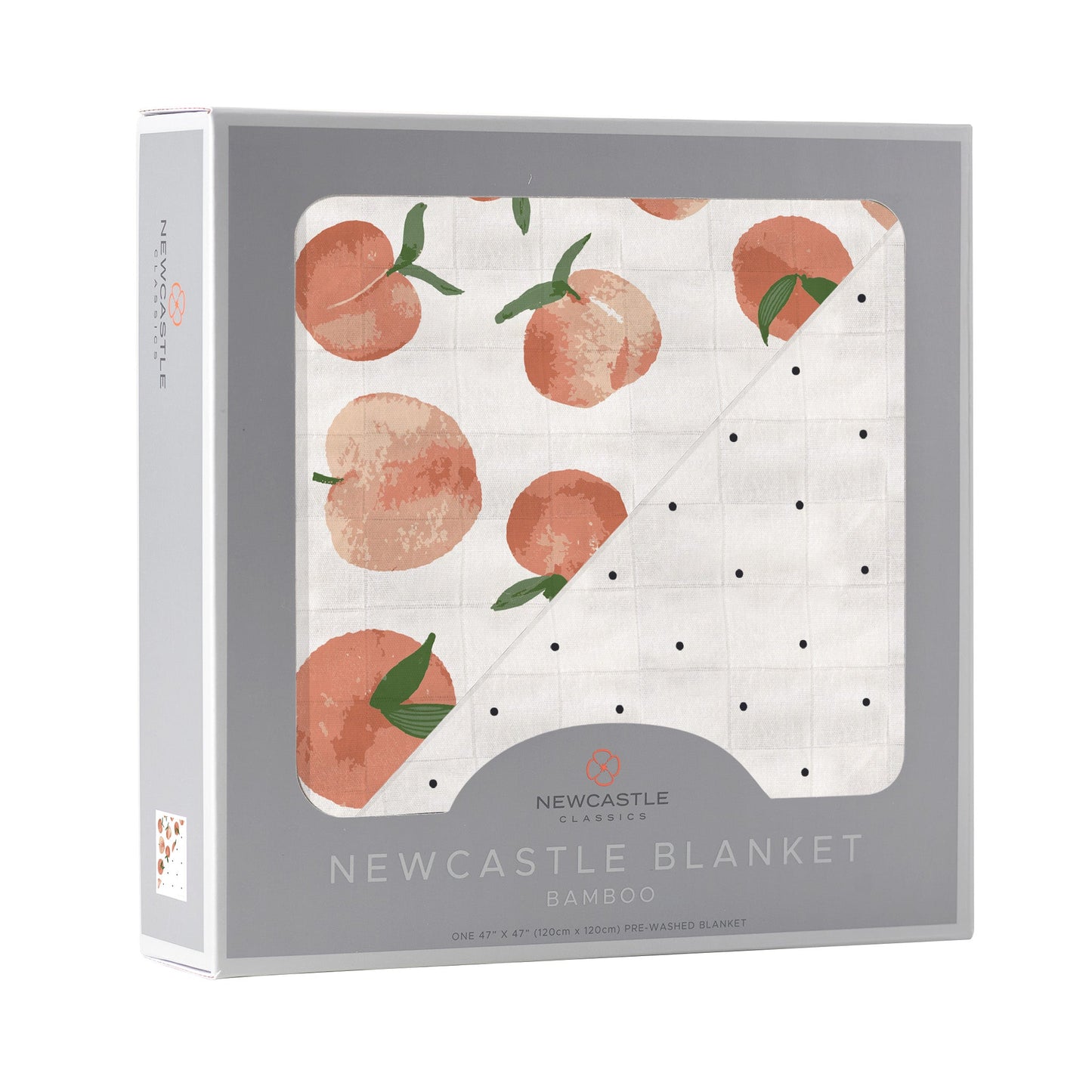 Carnelian Peaches and Black and White Polka Dot Newcastle Blanket-1