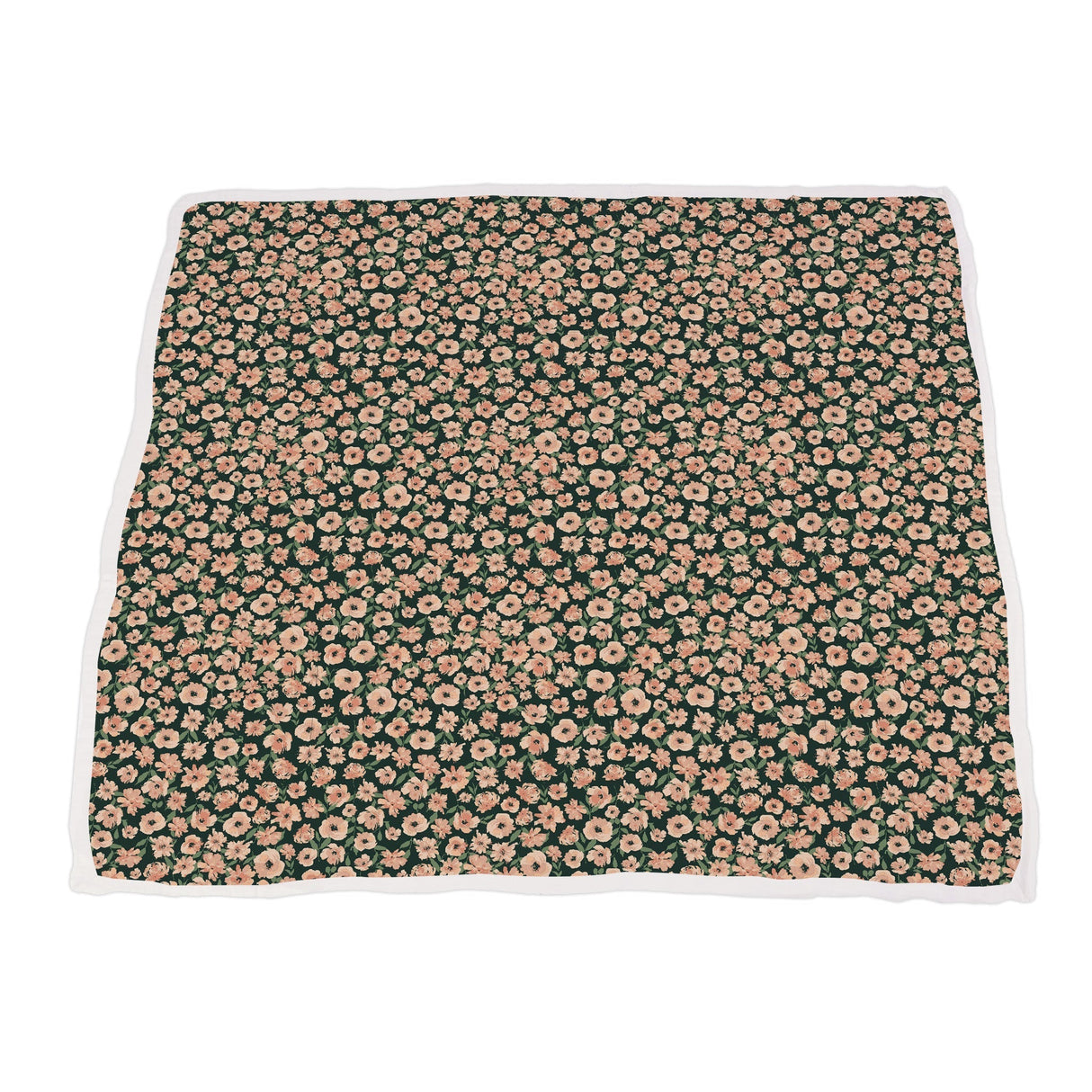 Hooded Towel & Washcloth Set | Bamboo Muslin -  Canyon Sunset Flowers & White Polka Dot -5
