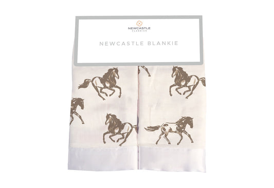 Security Blanket 2PK | Bamboo Fabric - Galloping Horses -0