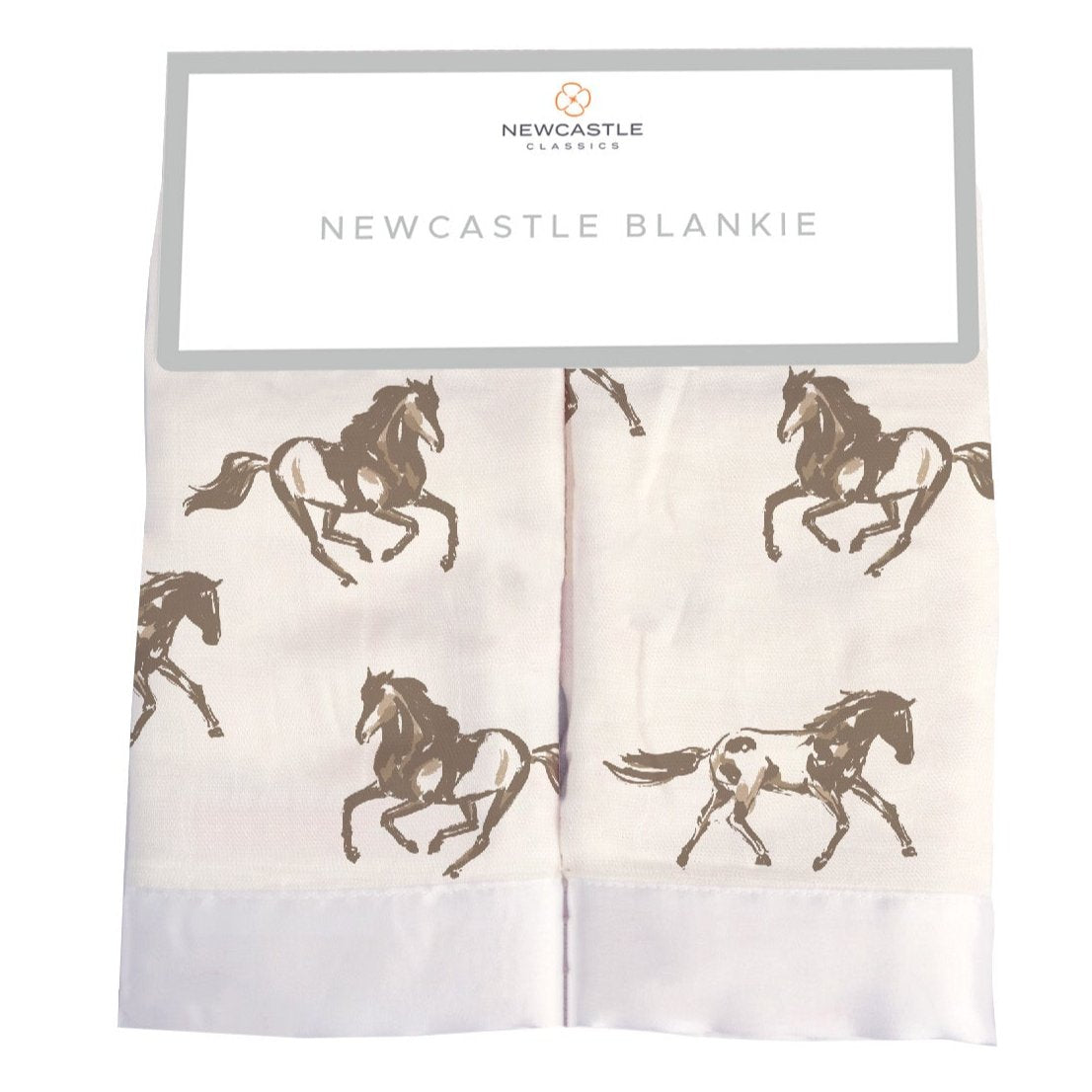 Security Blanket 2PK | Bamboo Fabric - Galloping Horses -0