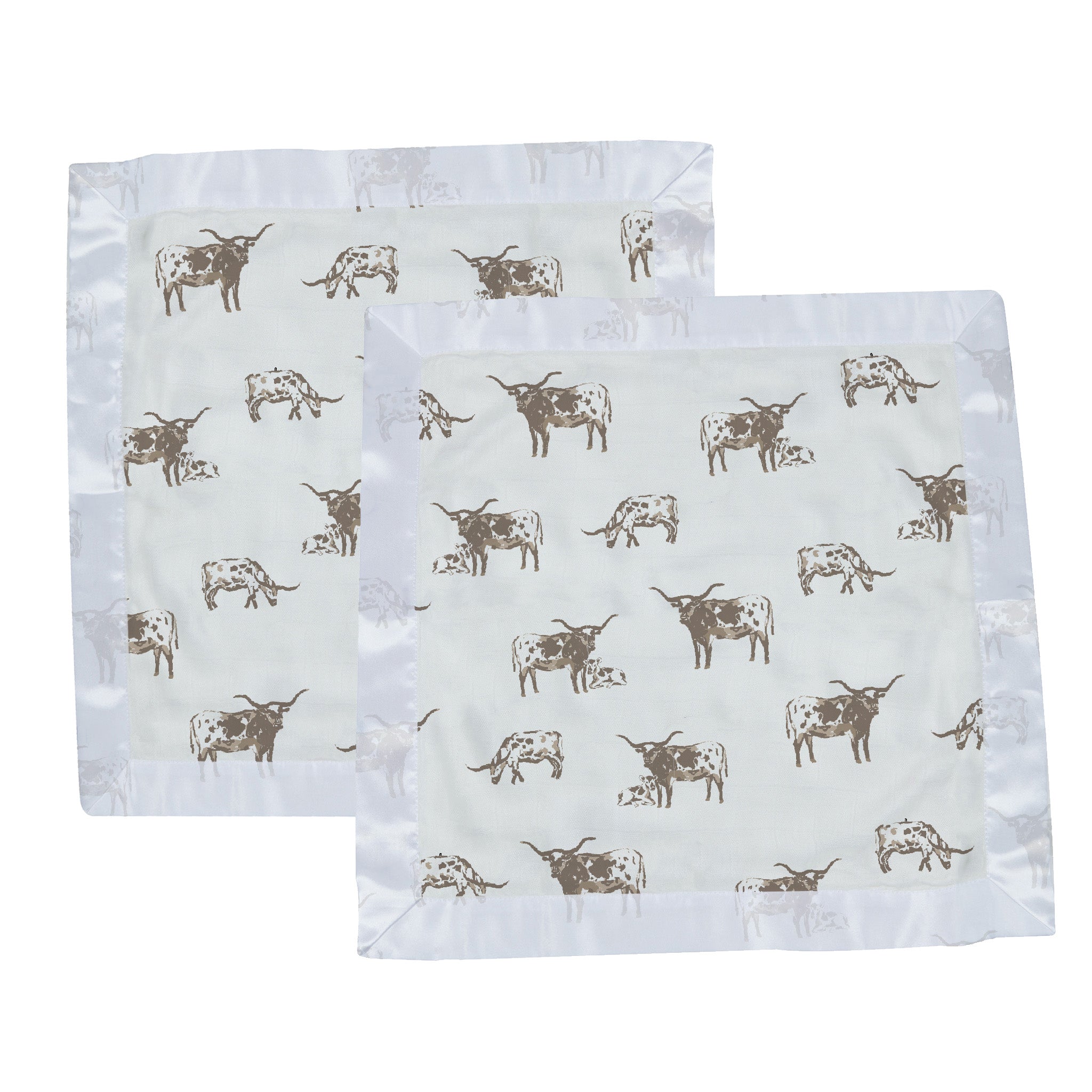 Security Blanket 2PK | Bamboo Fabric - Texas Longhorn -1