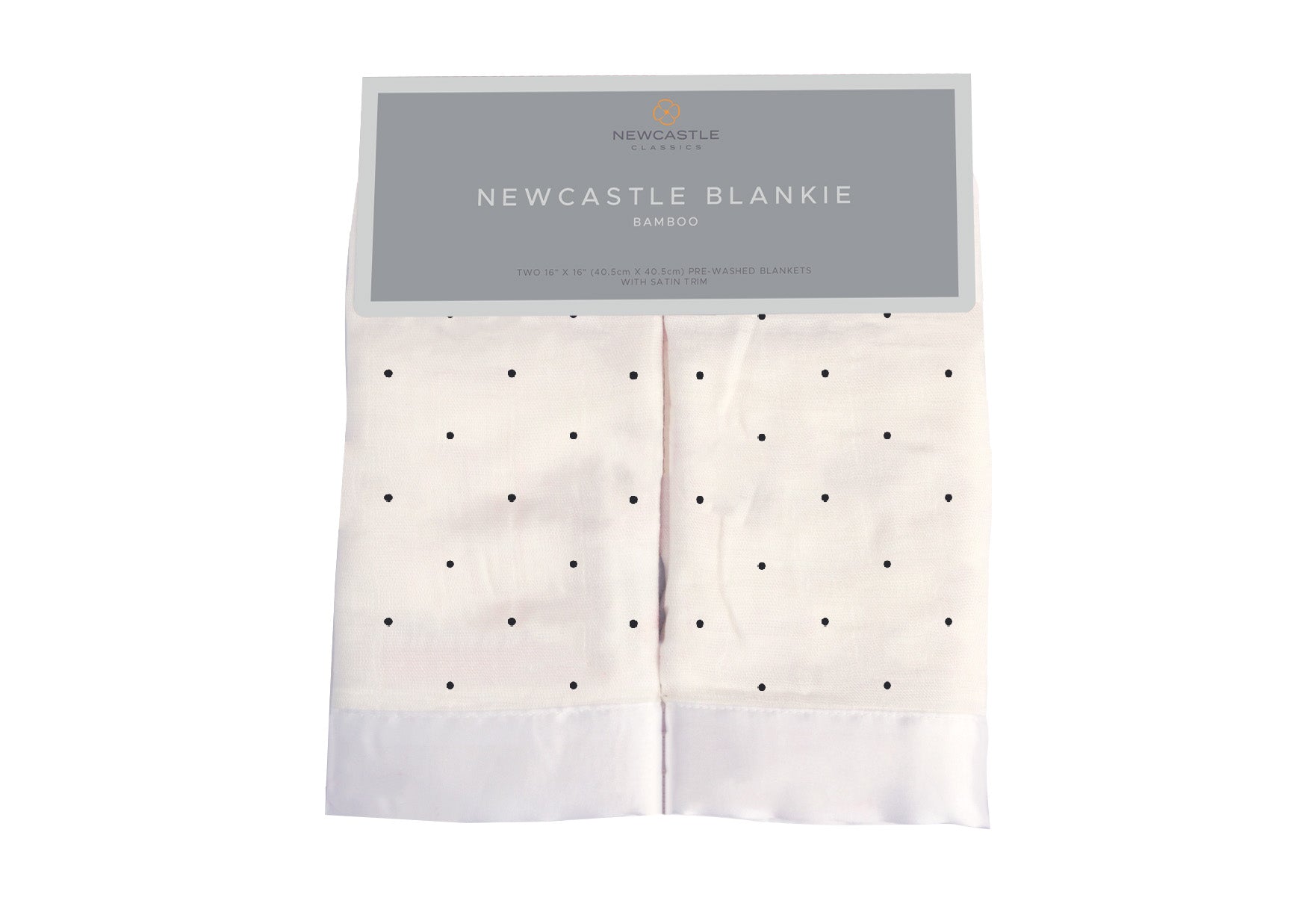 Black and White Polka Dot Bamboo Newcastle Blankie-0