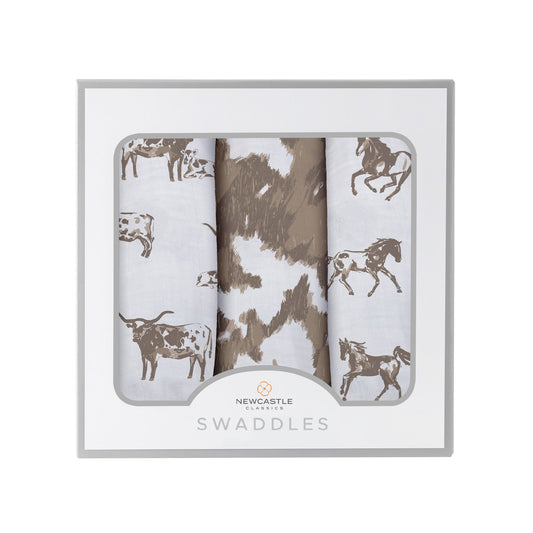 Baby Swaddle 3PK | Bamboo Muslin - Forever Cowboys & Cowgirls -0