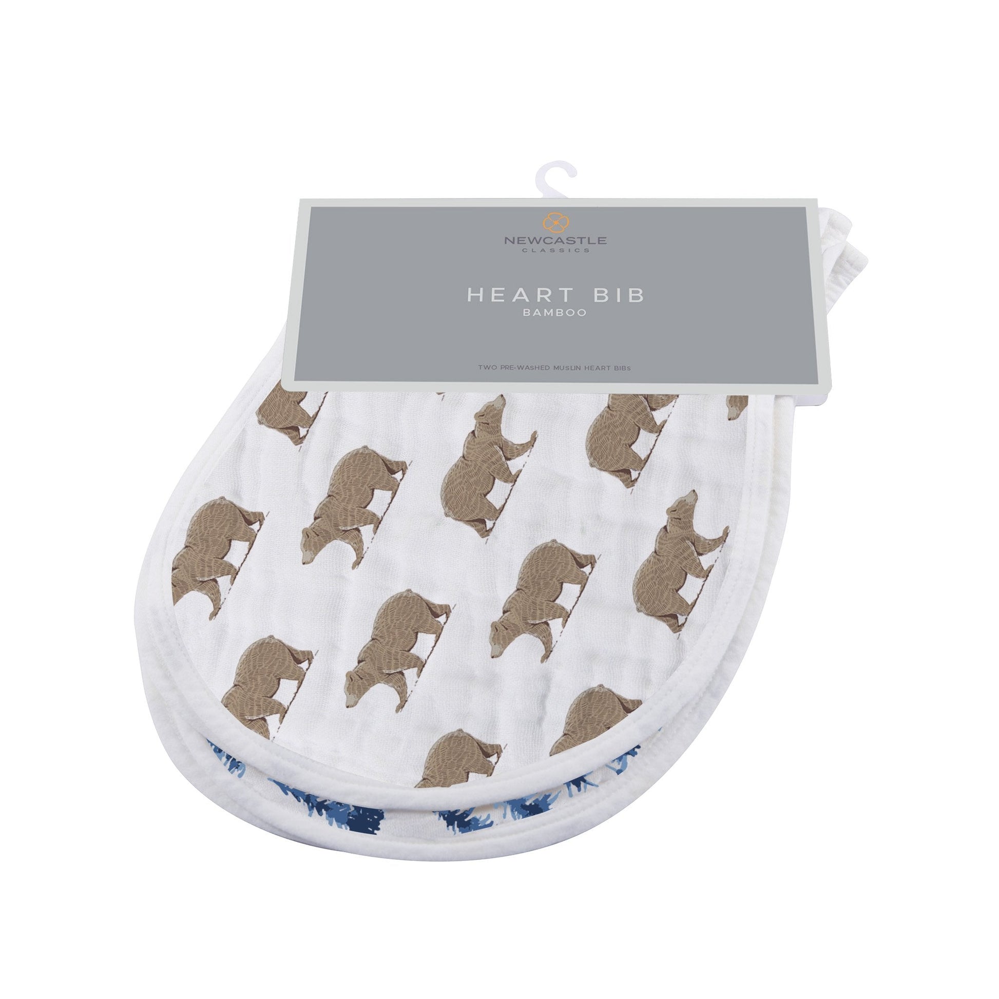 Goodnight Bear Bamboo Burp Cloth Bib 2PK-0