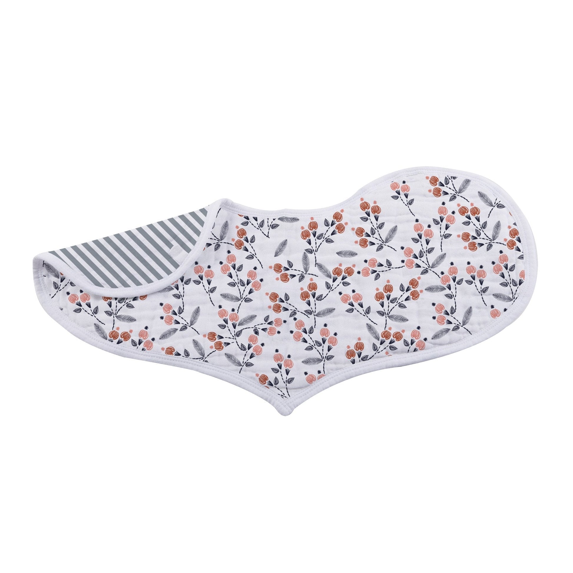 Heart Bib 2PK | Bamboo Muslin - Blooms Floral -3