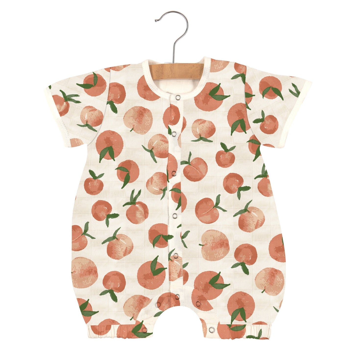 Carnelian Peaches Bamboo Newcastle Mini Romper-0