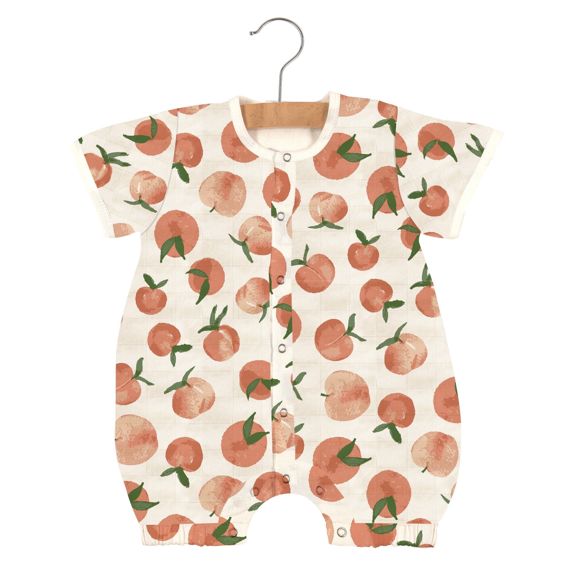 Carnelian Peaches Bamboo Newcastle Mini Romper-0