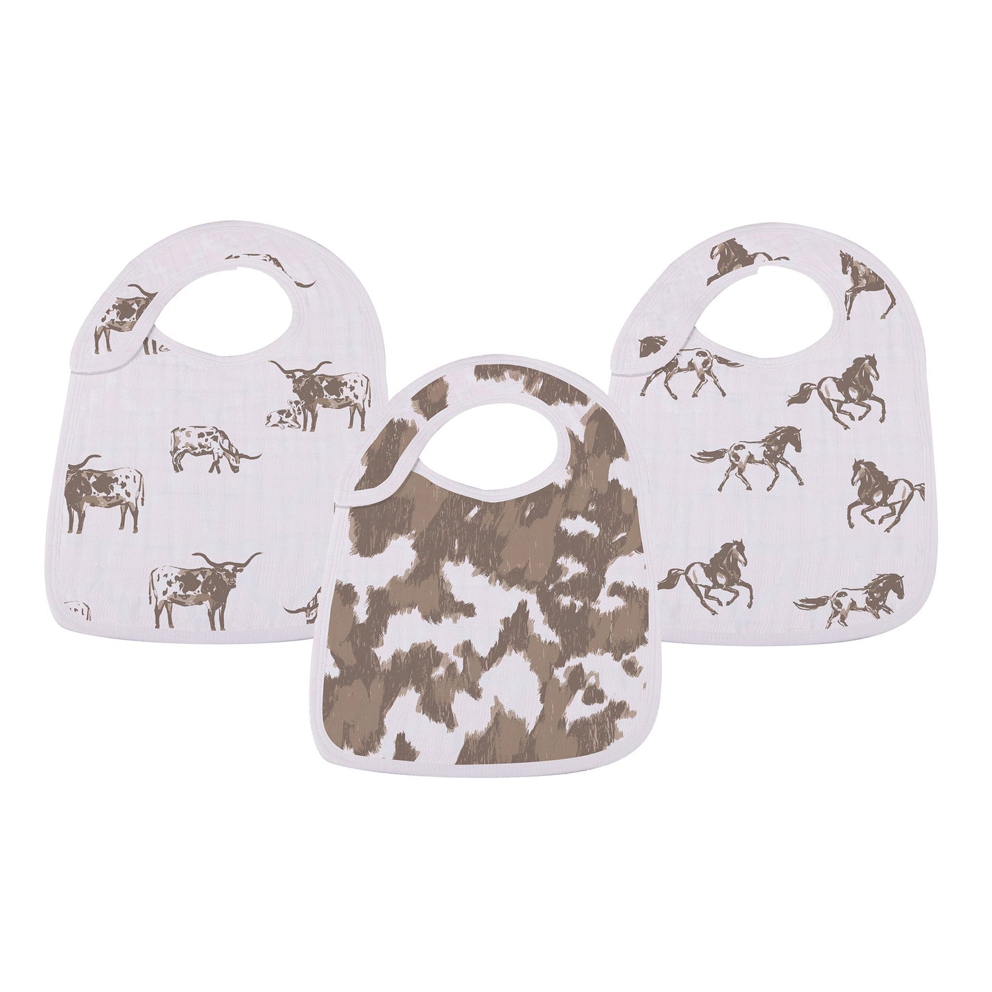 Snap Bibs 3PK | Forever Cowboys & Cowgirls  - Bamboo Muslin -1