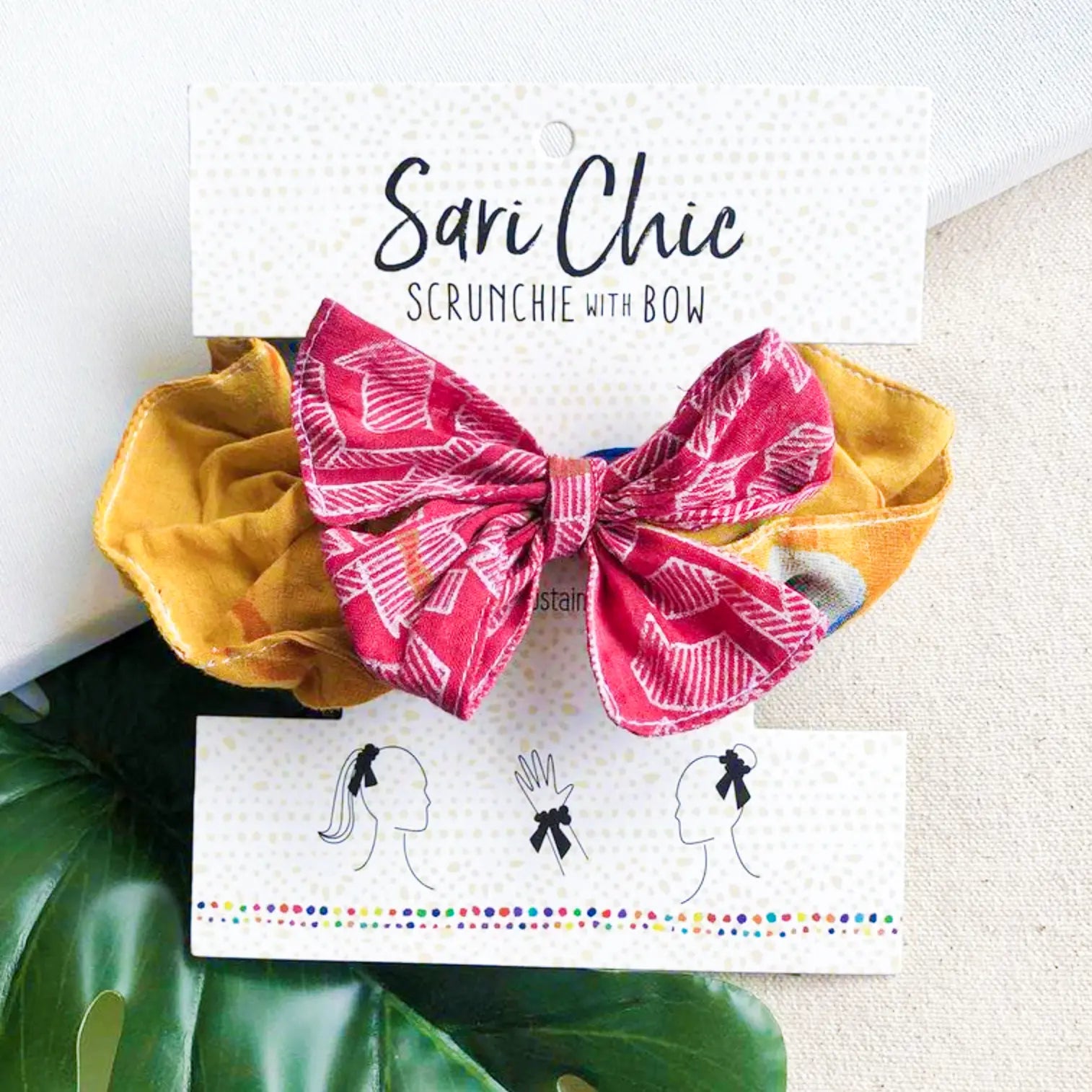 Sari Scrunchie With Bow | Handmade in India Sumiye Co