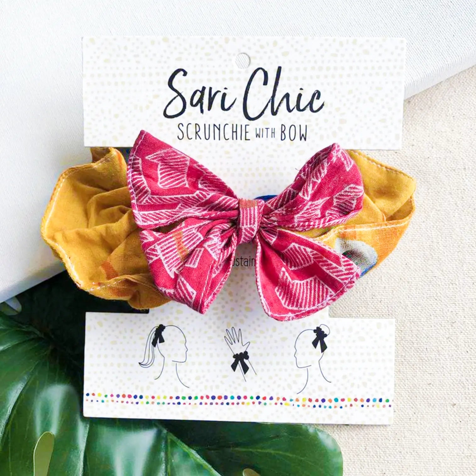Sari Scrunchie With Bow | Handmade in India Sumiye Co