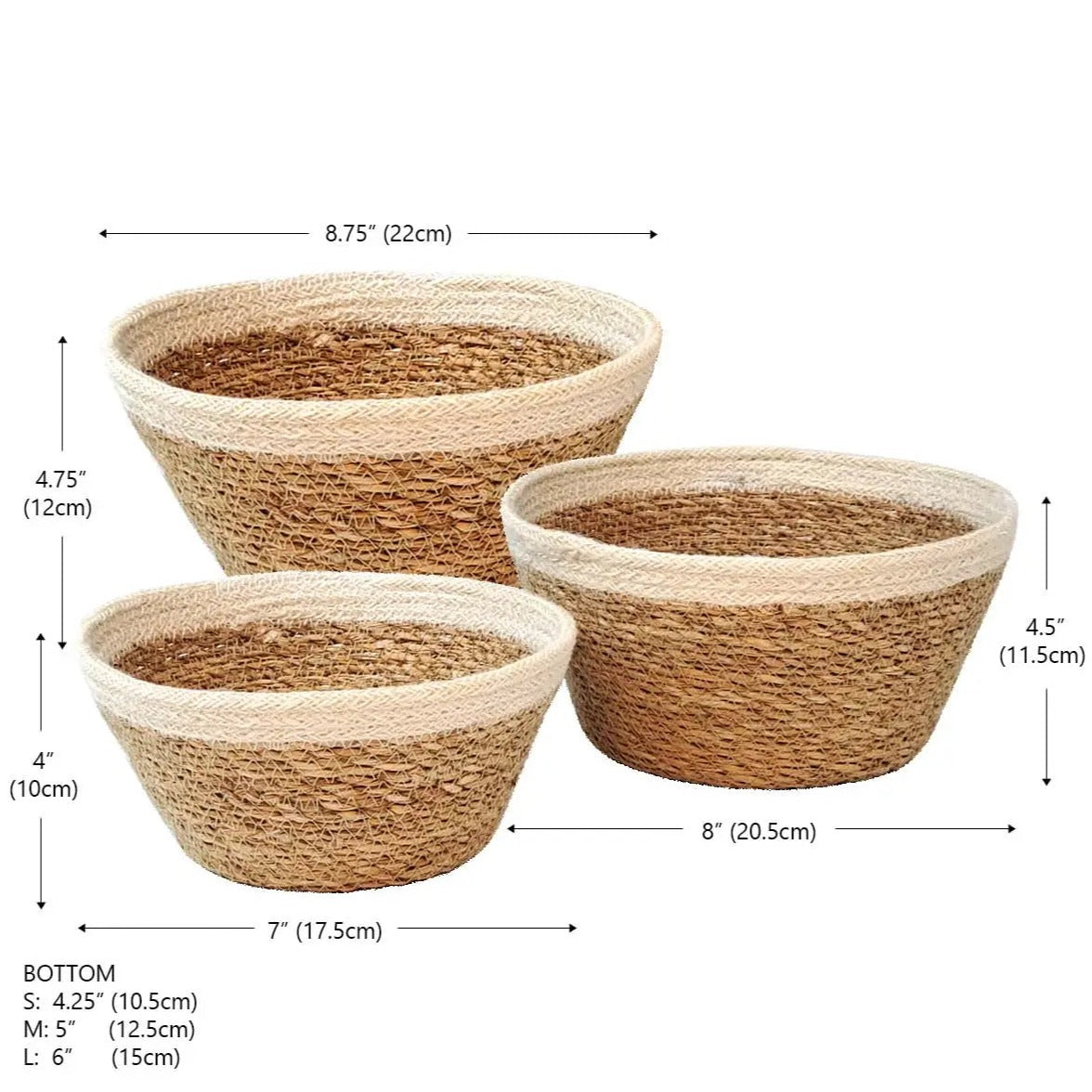 Savar Plant Bowl (Set of 3) | Seagrass & Jute KORISSA