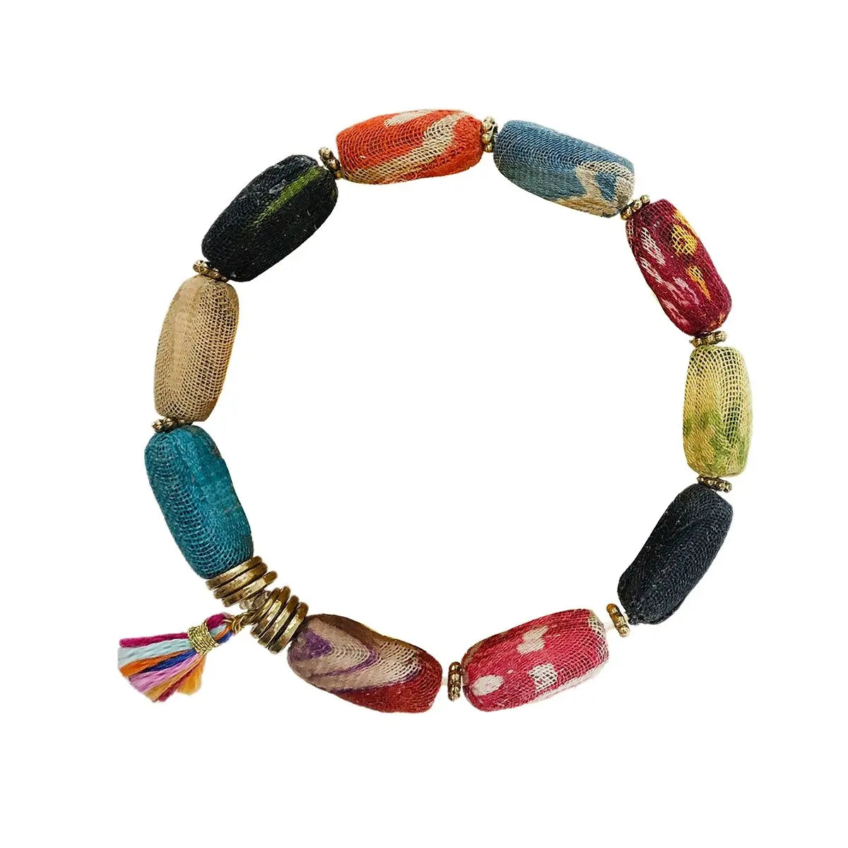 Stackable Bracelet | Artisan Kantha Jewelry Kai Tassel Sumiye Co