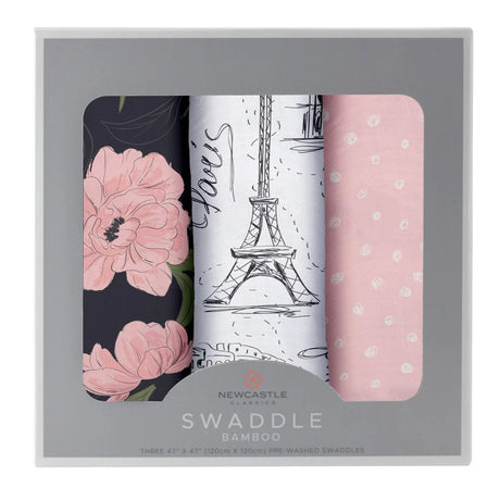 Swaddle 3PK | Bamboo Muslin - London, Paris, New York Newcastle Classics
